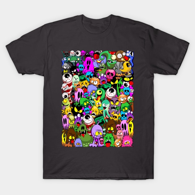 Monsters Doodles Characters Saga T-Shirt by BluedarkArt